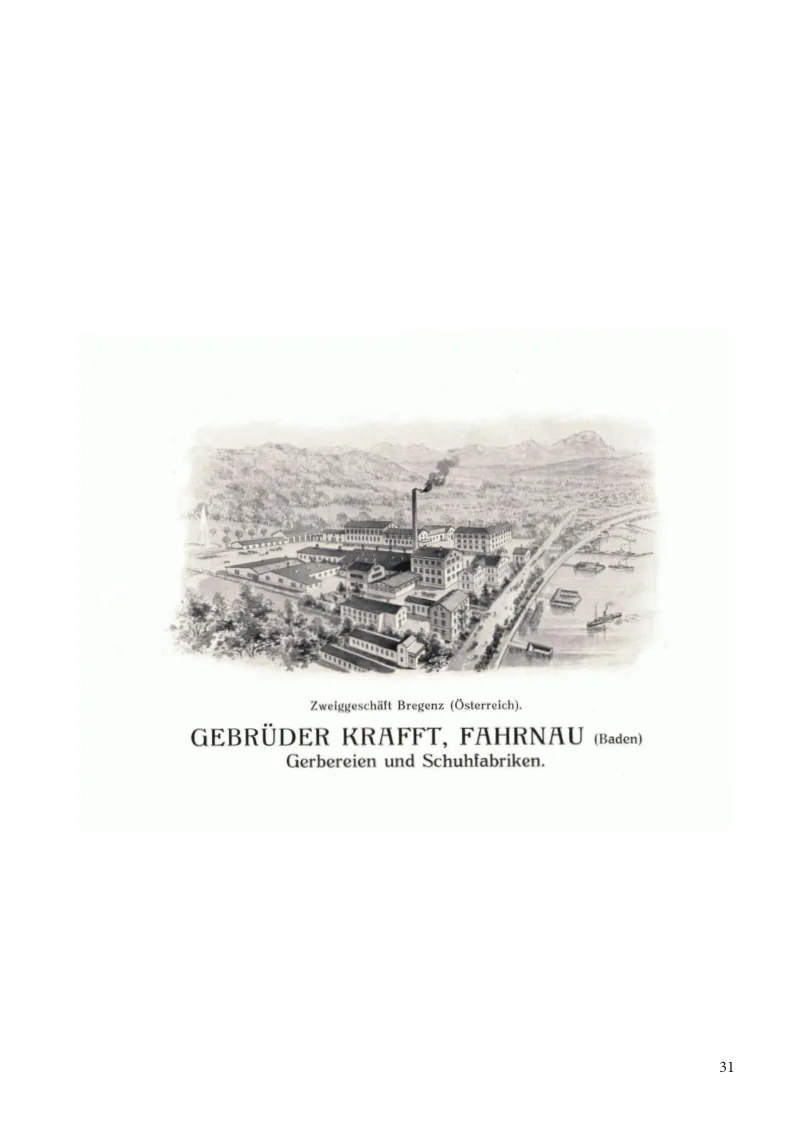 Historische Werksdarstellung der Gebrüder Krafft in Fahrnau aus dem Booklet